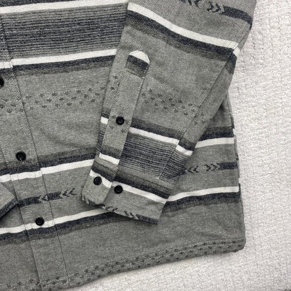 NWT Dravus Shirt Mens S Grey Aztec Print AOP LongSleeve Button Up Flannel Skate - Picture 5 of 13